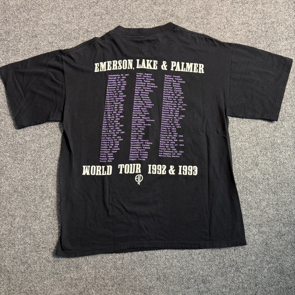 Vintage 1992 Emerson Lake & Palmer World Tour T-Shirt Brockum USA L - Picture 2 of 7